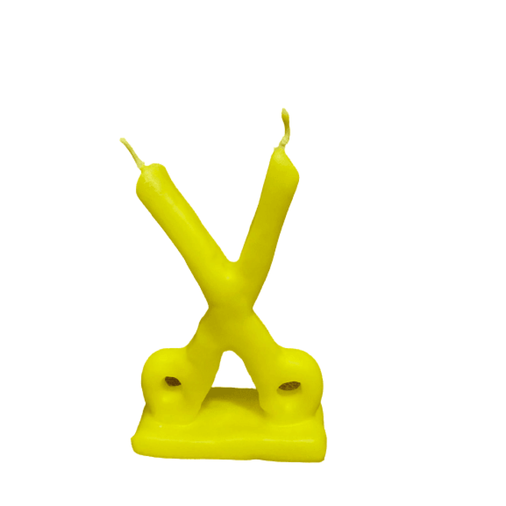 Figura De Cera Tijera Pequeña Amarilla