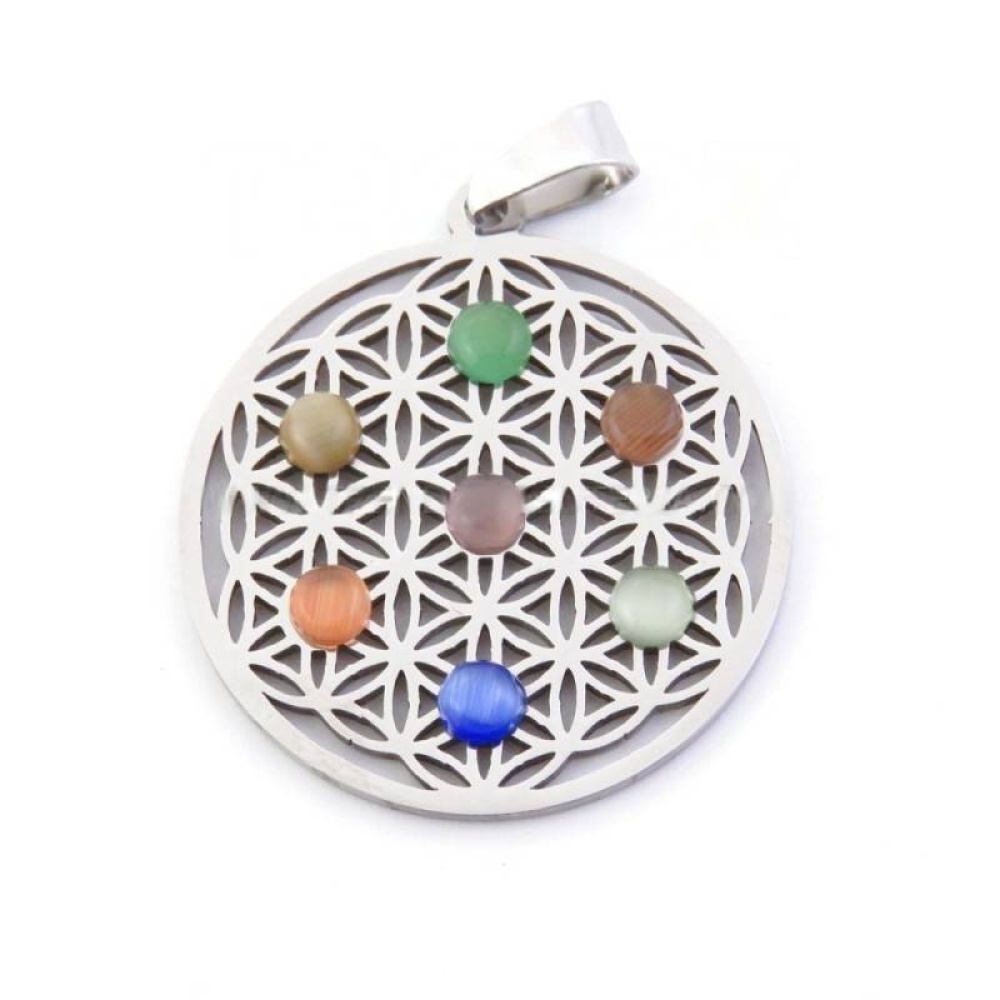 Amuleto Flor De La Vida Chakras