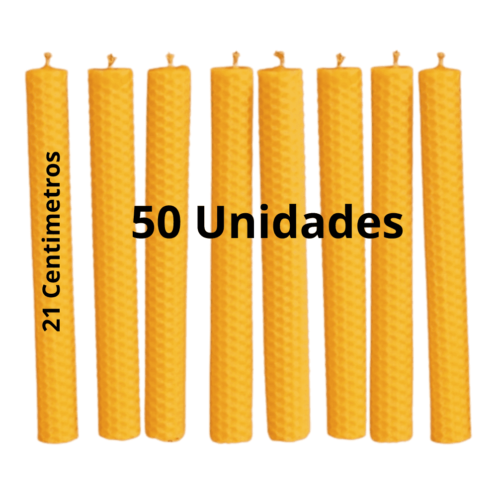 Lote Velas Cera Virgen 50 Unidades